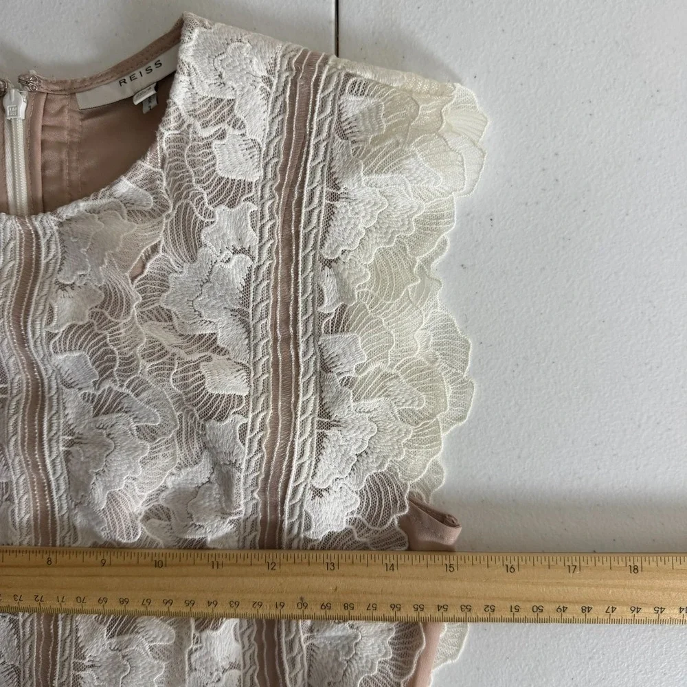 Reiss Suzy Lace Top Detail Jumpsuit Women's Size 4‎ (XS) Crew Neck Sleeveless